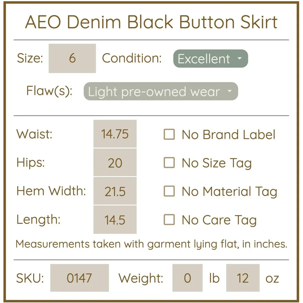 American‎ Eagle Womens Button Front Denim Mini Skirt 6 Indie Sleaze Grunge Y2K - Picture 8 of 8